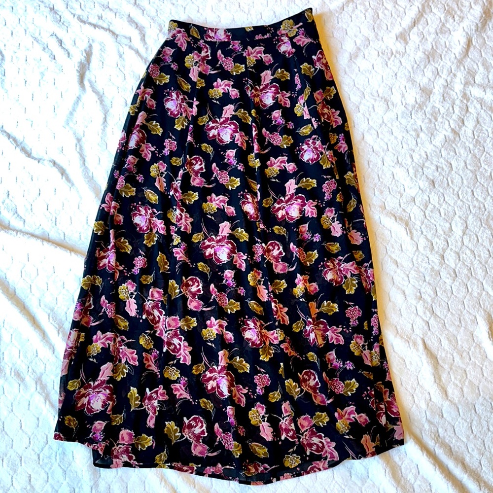 Cute seethrough black skirt with attached slip